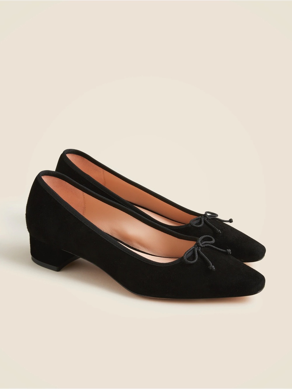 Classic Black Suede Low Heel Ballet Pump